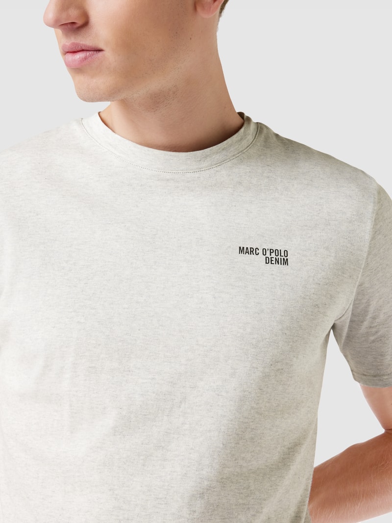Regular Fit T-Shirt mit Label-Print im 2er-Pack in hellgrau