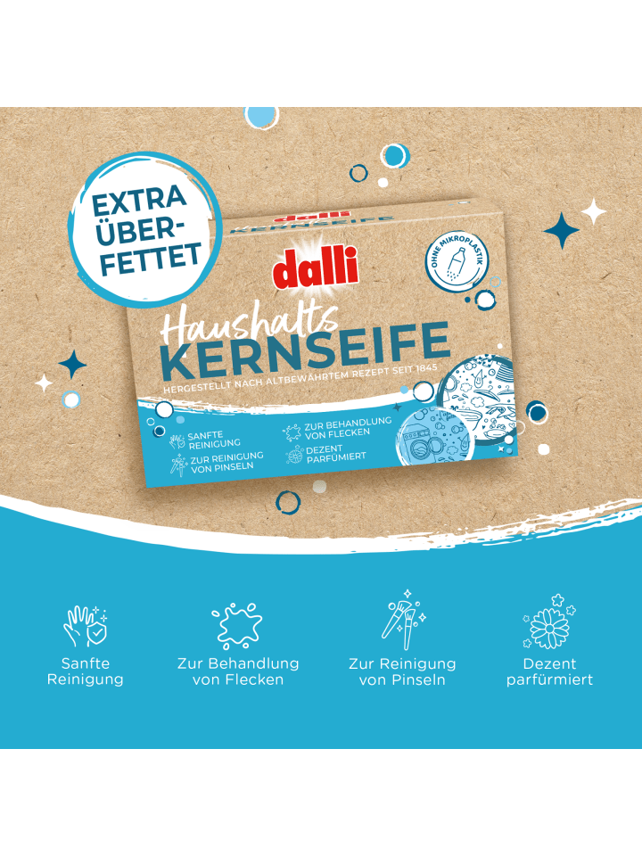 DALLI-WERKE Haushalts-Kernseife 125g | Dezent parfümiert | Ohne Mikroplastik günstig kaufen onesize