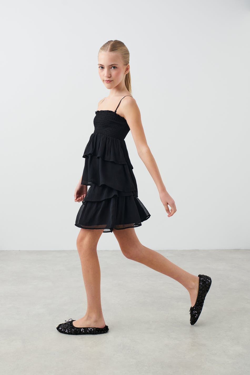Y chiffon frill skirt