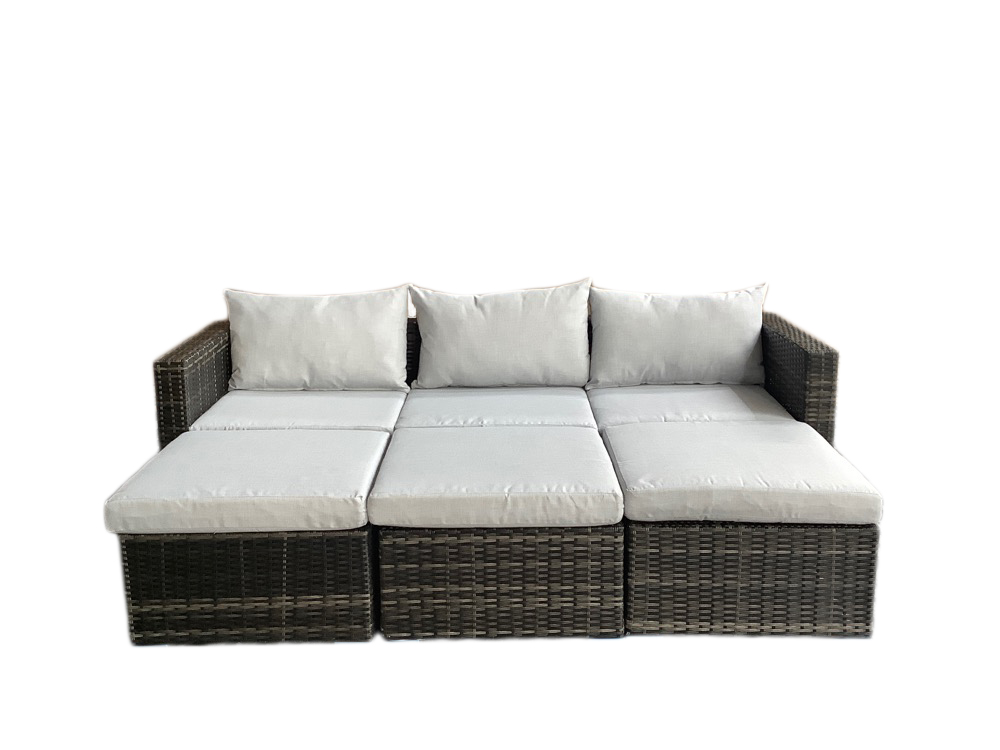 schütte Home & Living Rattan Multifunktionslounge 13-tlg. mit Auflagen hellgrau K/D