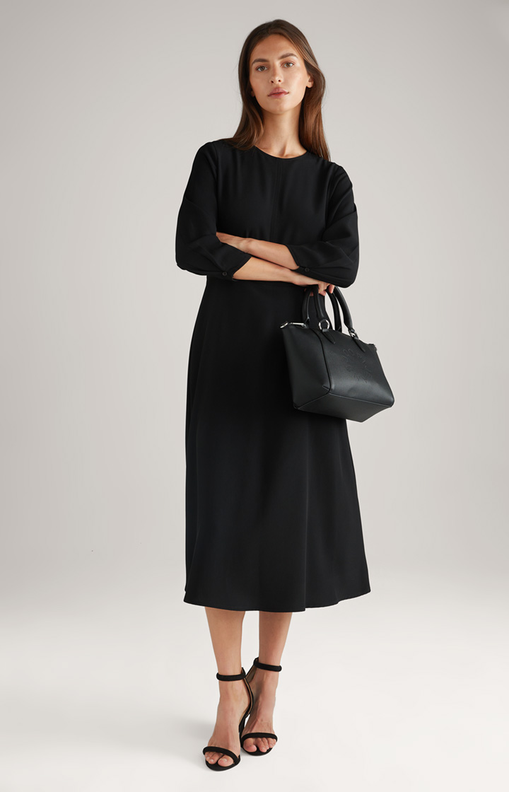 Twill-Kleid in Schwarz
