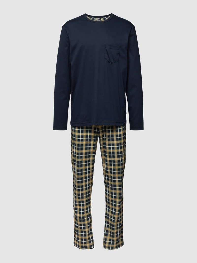 Pyjama mit Karomuster in dunkelblau