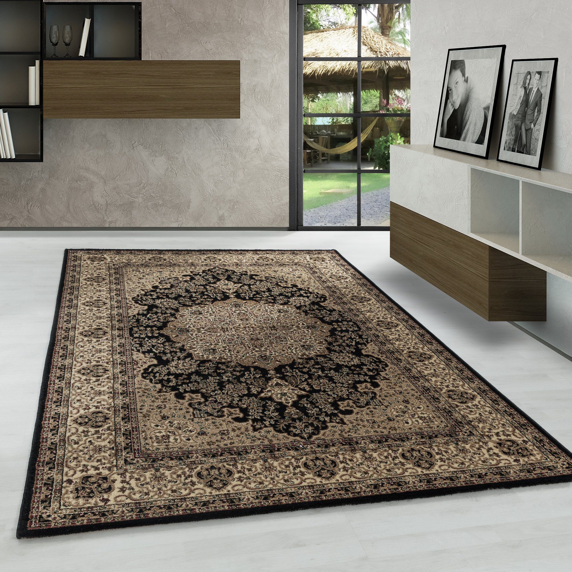 Orientteppich Orientalisch Design, Carpetsale24, Läufer, Höhe: 9 mm, Orient Teppich Wohnzimmer Orientalisch Design Kurzflor Pflegeleicht