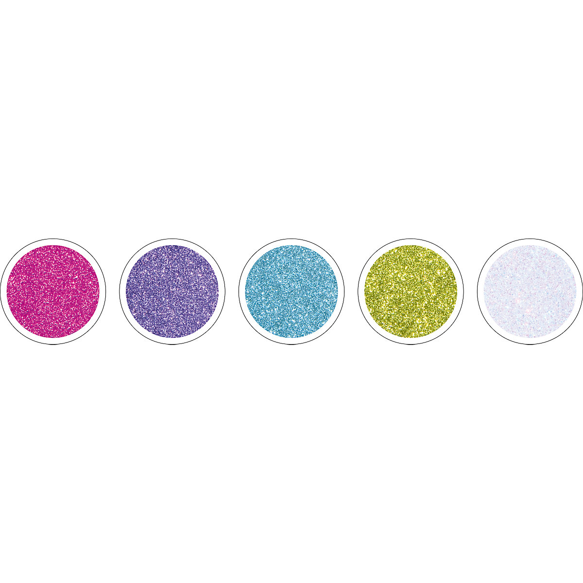 Glitter-Moosgummi selbstklebend Pastell, 5 Bogen in 5 Farben