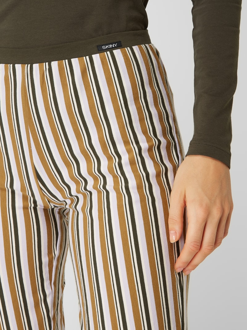 Lounge-Hose mit Streifenmuster in khaki
