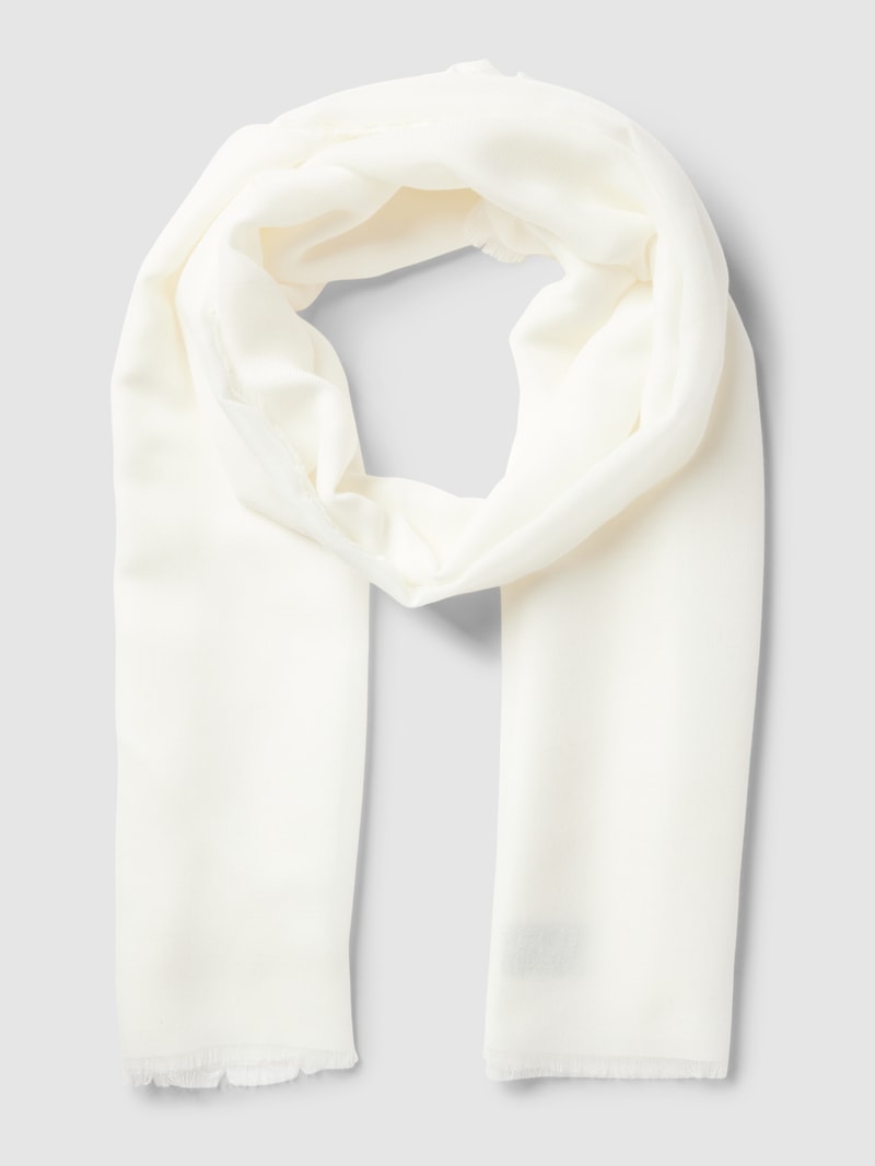 Schal mit ausgefransten Abschlüssen in offwhite