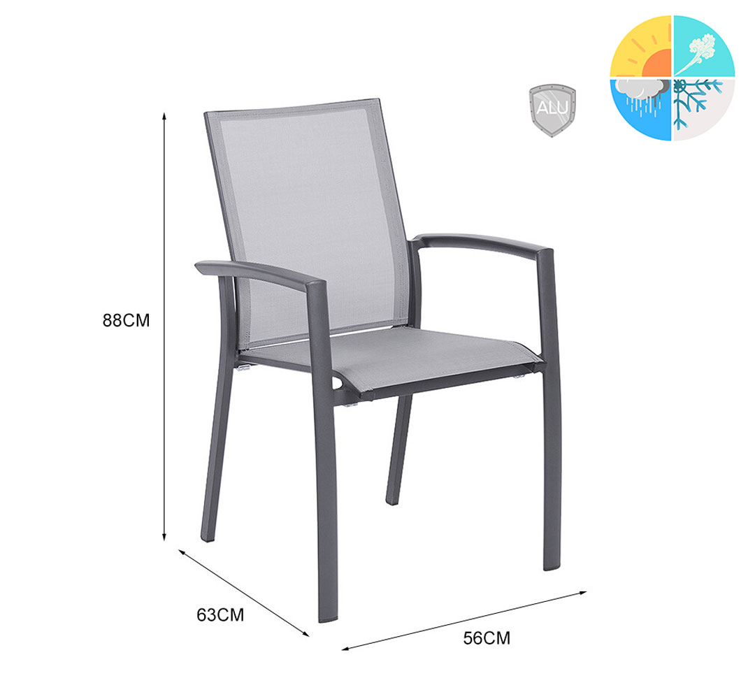 Grasekamp Hochlehner-Set Sol 4 teilig aus Aluminium