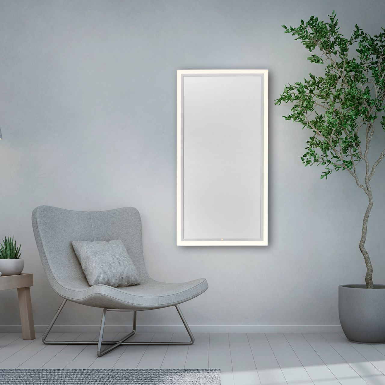 JUST LIGHT JUST LIGHT.  LED Deckenpanel mit IR-Heizung 800W, 1xLED-Board/54W/2700-5000K, FB, dimmbar, Weiss