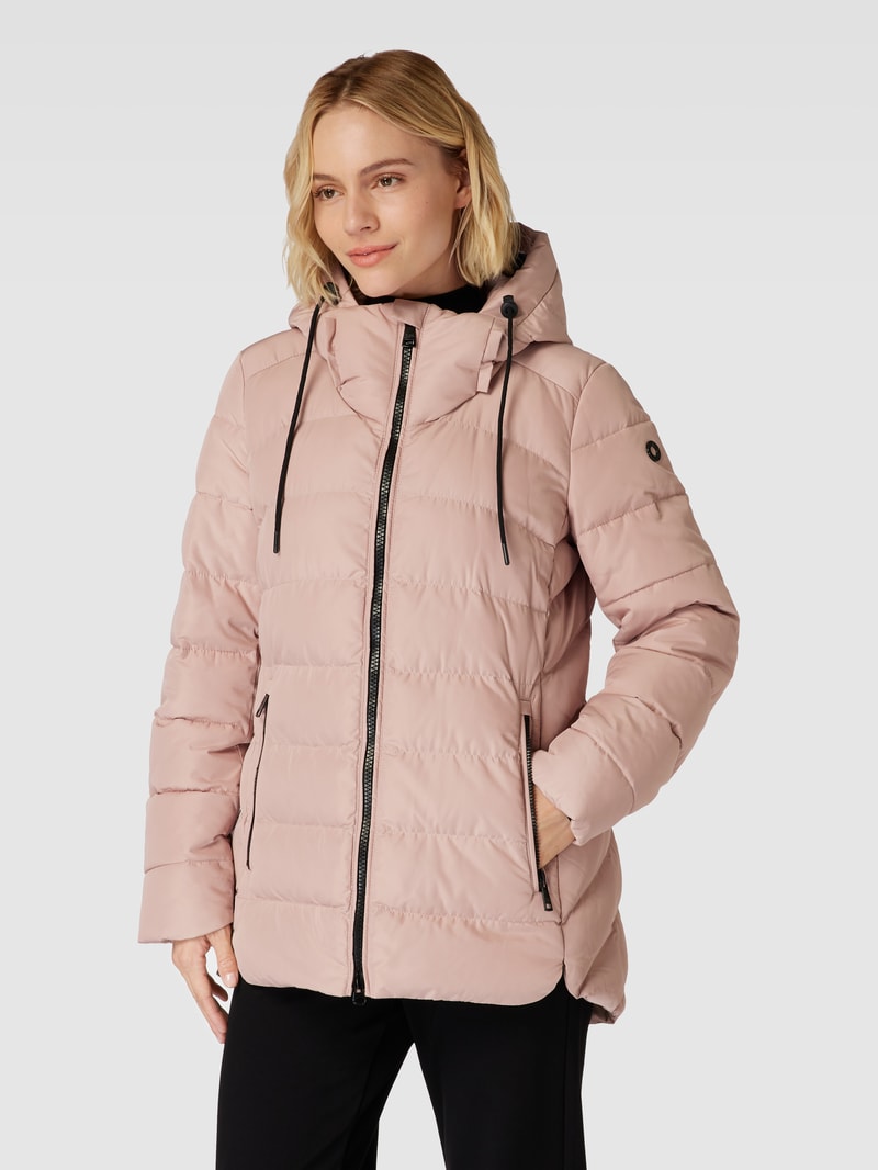 Steppjacke mit Label-Patch in rosa