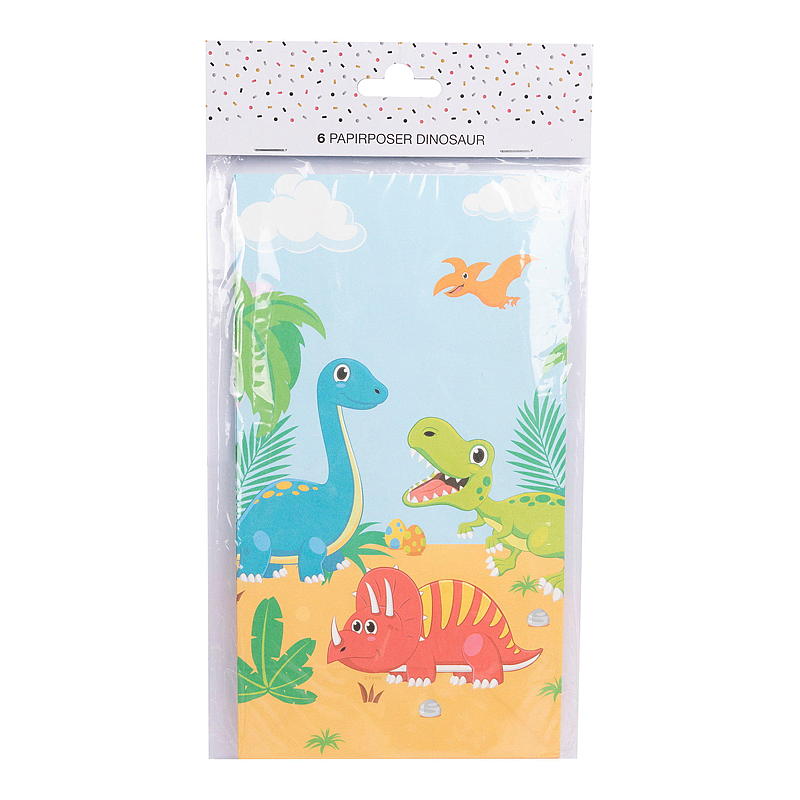 Giform Papirpose 6 stk Dinosaur