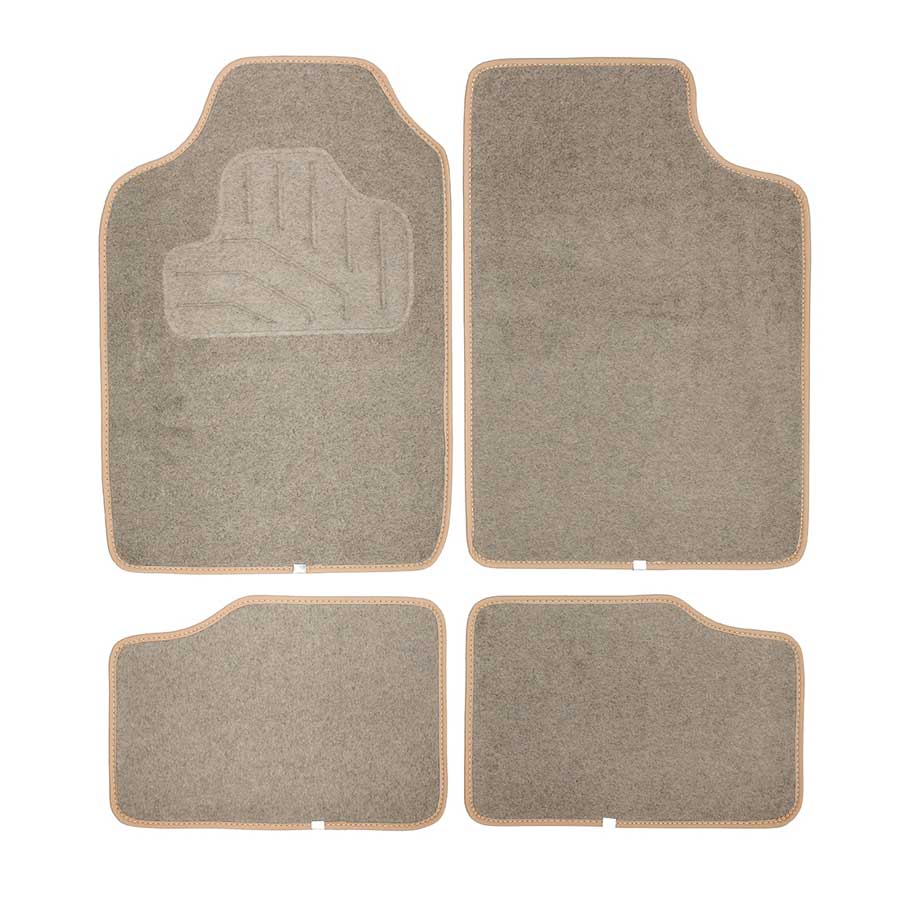Norauto Universal Autoteppich im 4-teiligen Komplettset, Auto Textil Fußmatten, cream - ATU