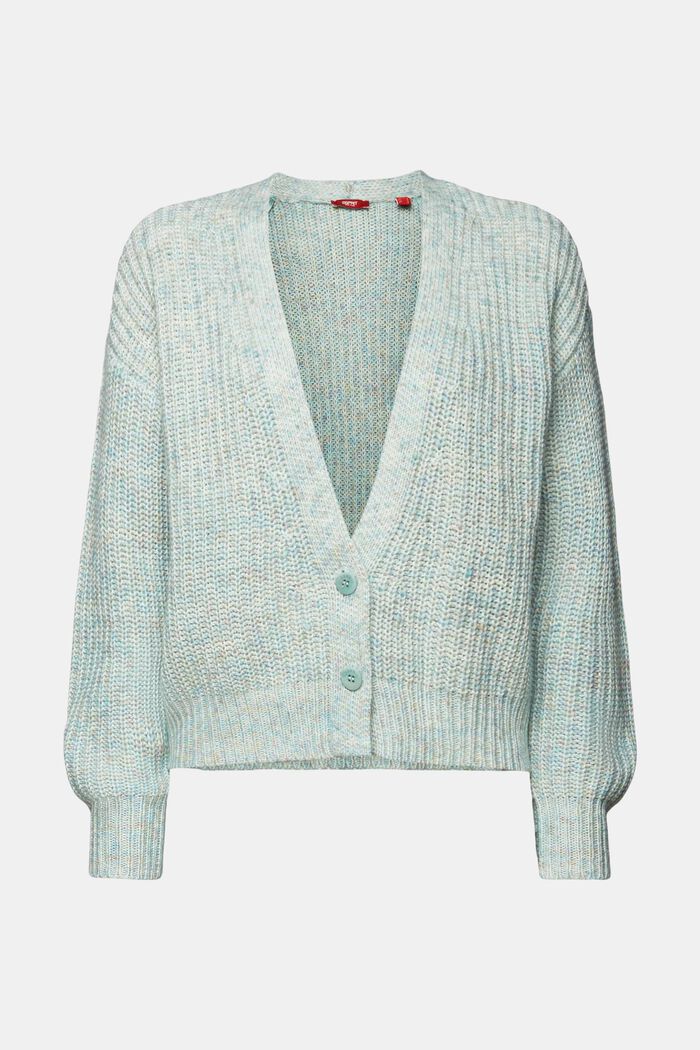 Mehrfarbiger Rippstrick-Cardigan
