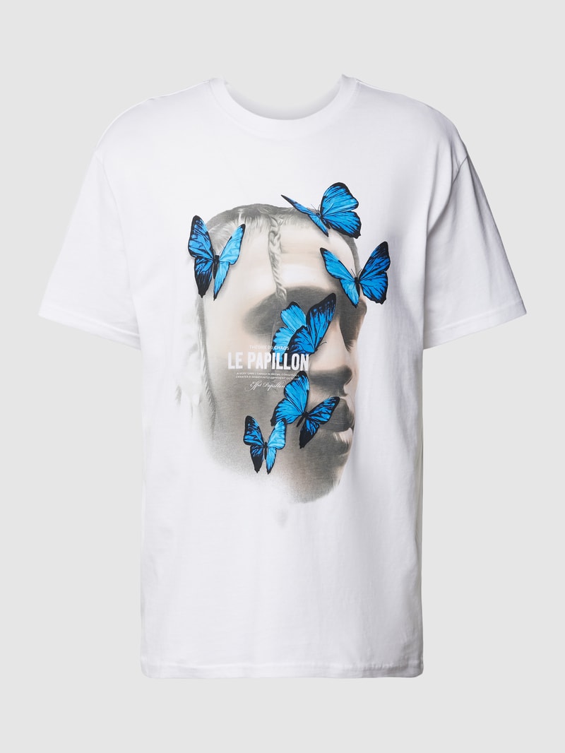 T-Shirt mit Motiv-Print Modell 'LE PAPILLON' in weiß