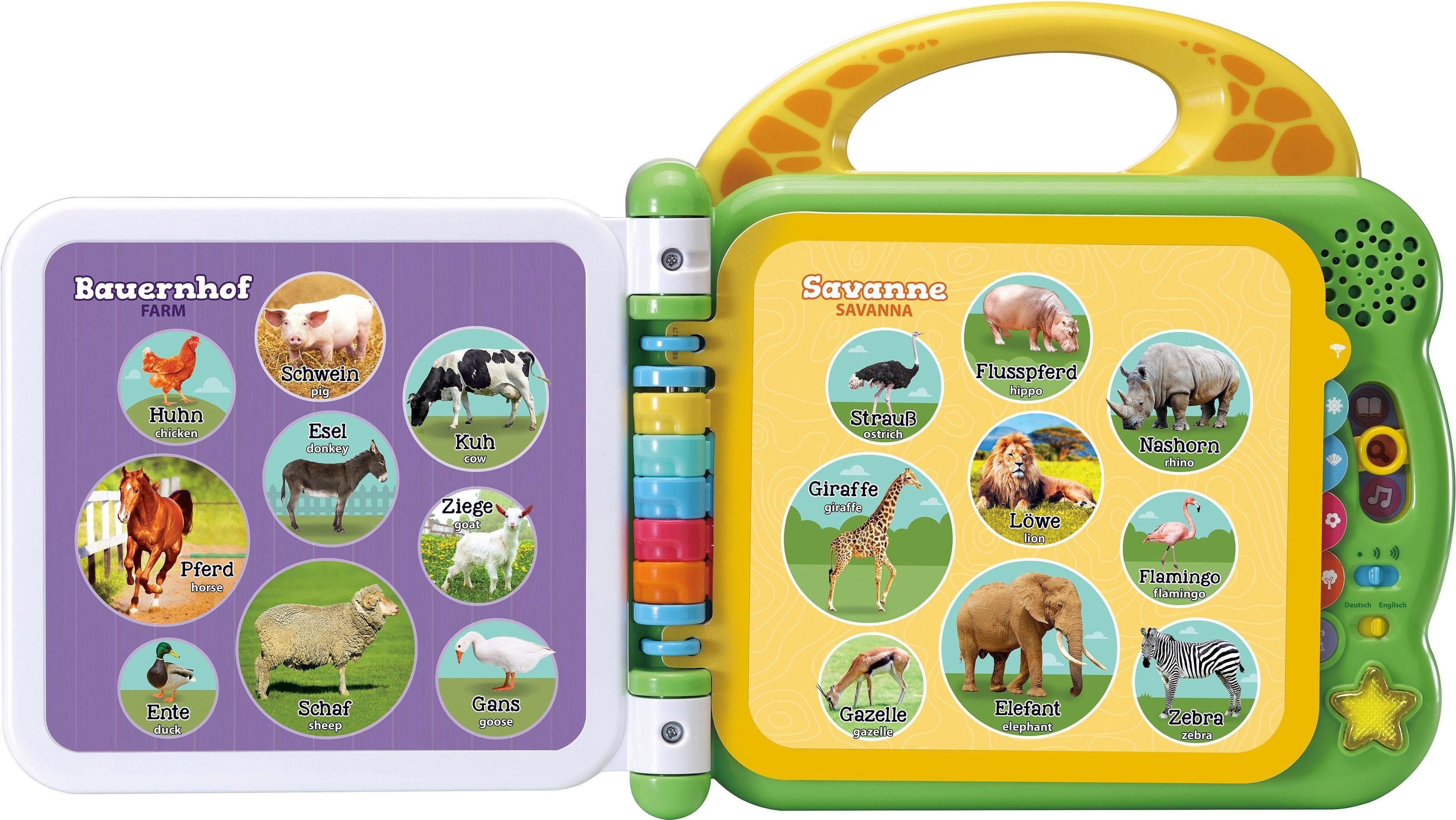 Vtech® Buch VTechBaby, Mein 100-Wörter-Buch: Tiere, grün, mit Licht und Sound