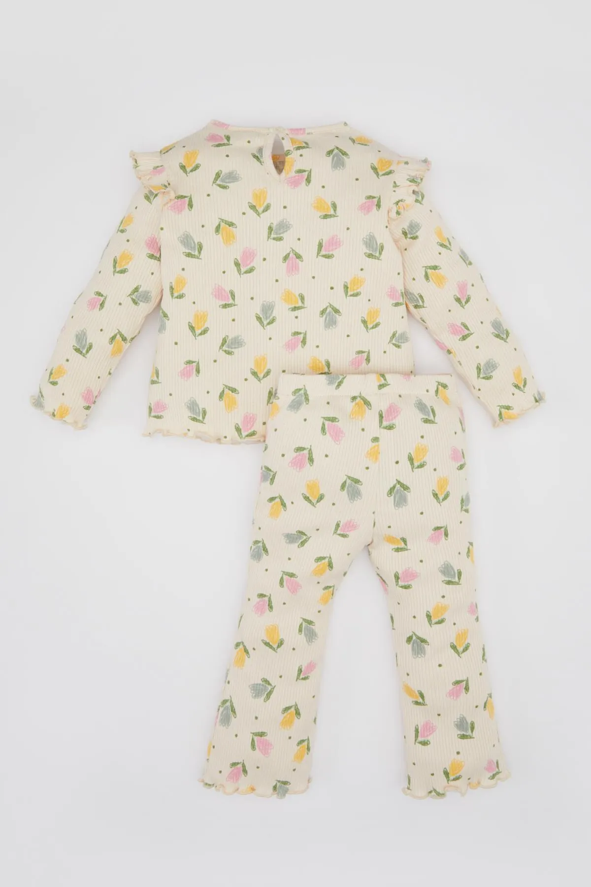 DeFacto  Langärmliges T-Shirt und Leggings aus Cord mit Blumenmuster für Babys, 2-teiliges Set, C2265a524sp