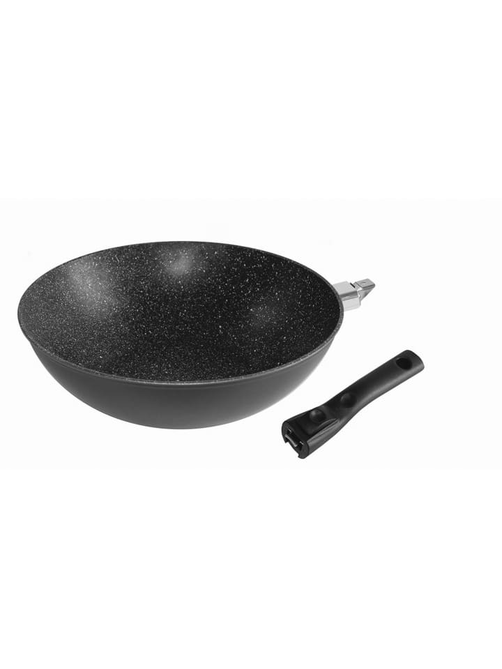 Stoneline Wokpfanne 30 cm mit abnehmbarem Griff | mit Deckel in Anthrazit günstig kaufen Ø 30 cm