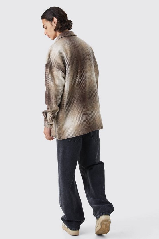 Kariertes Oversize Overshirt mit Knopfleiste