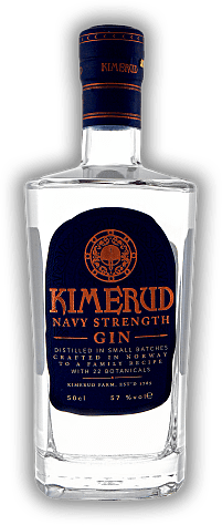 Kimerud Navy Strength Gin 57% 0,5 Liter Kimerud Navy Strength Gin 57% 0,5 Liter Feinster Small Batch distilled Gin und der Stärkste in der international ausgezeichneten Kimerud Gin Familie.  0,5	 Liter - Vol 57%
