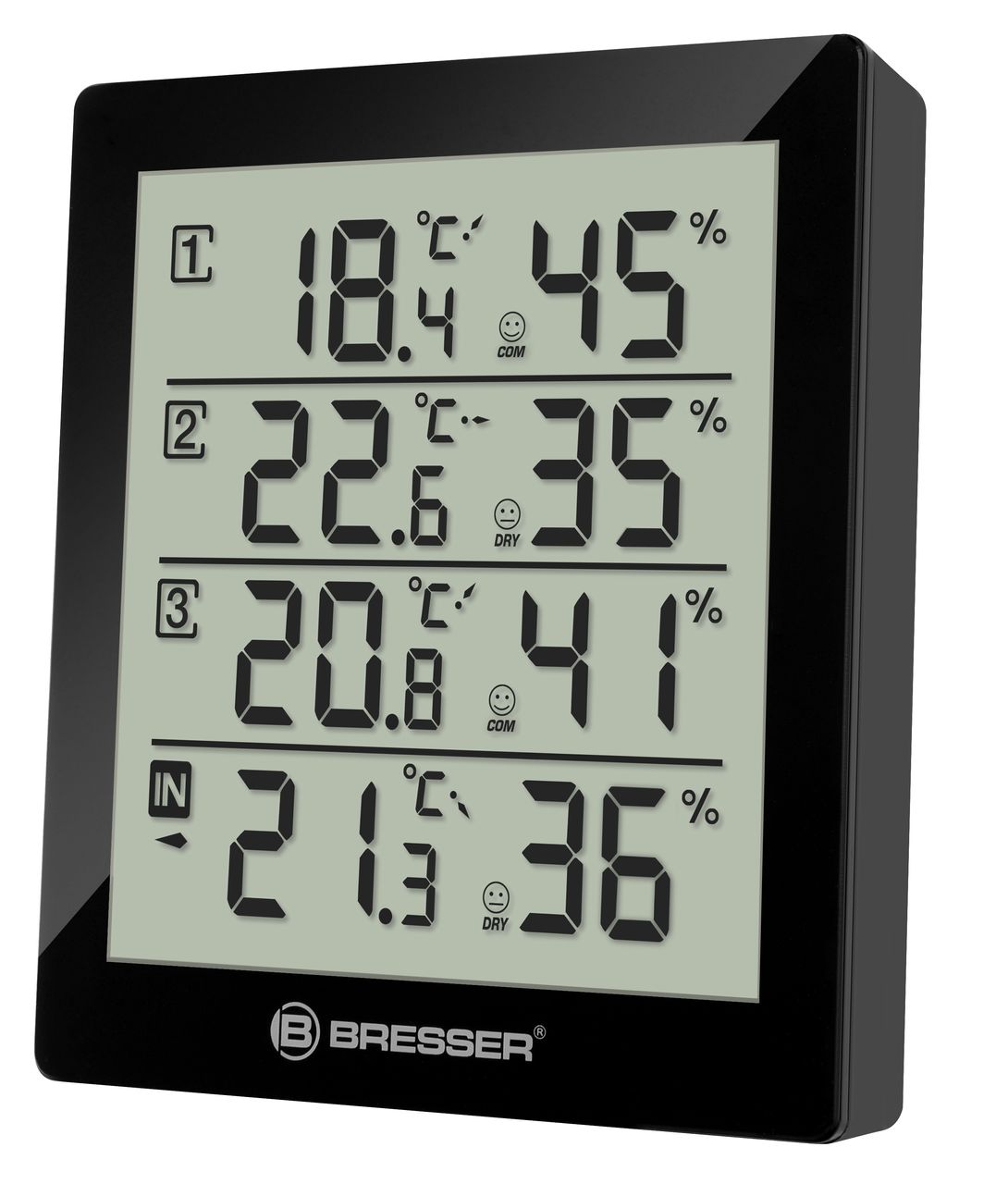 Bresser Temeo Hygro Quadro schwarz