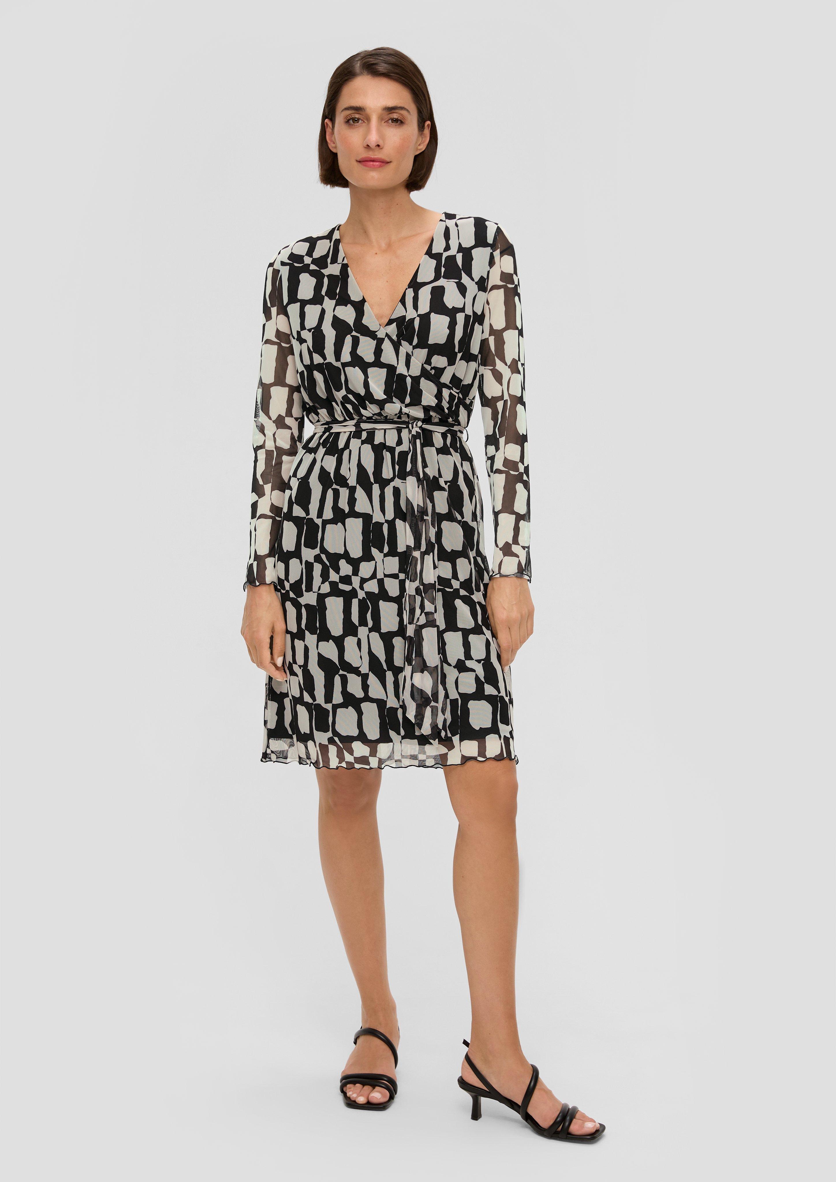 Elegantes Mesh-Kleid in Wickel-Optik  2141560-99A1