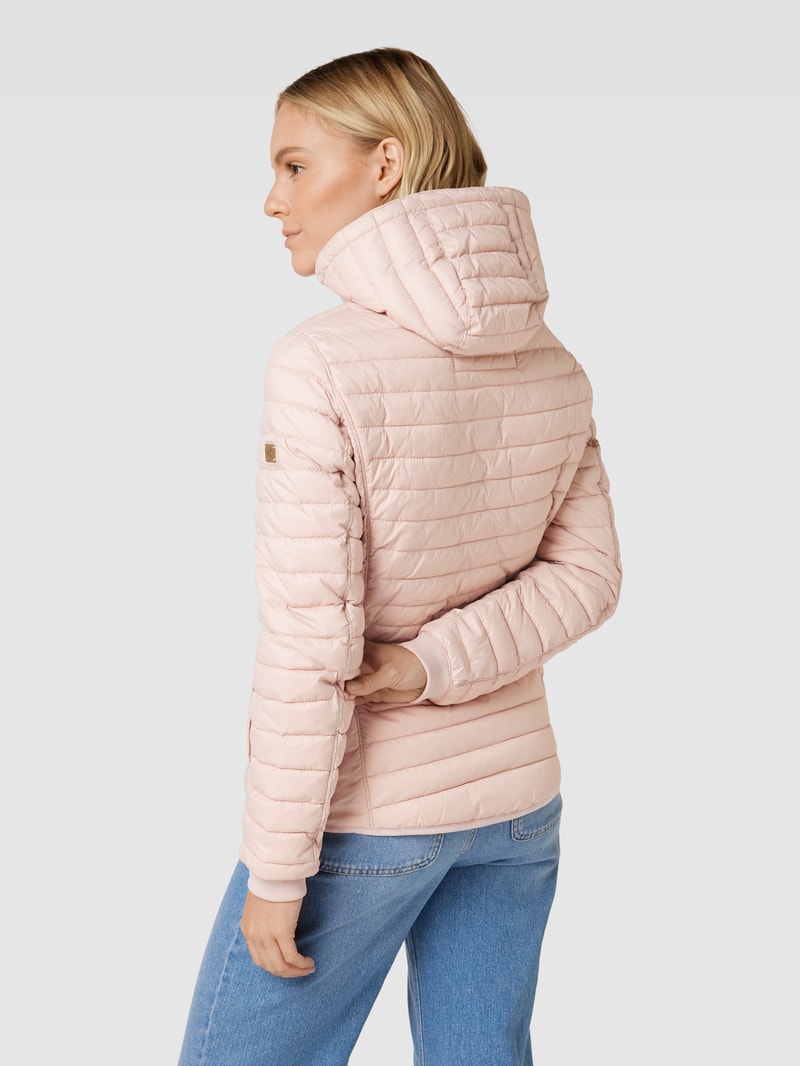 Steppjacke mit Label-Details in rosé