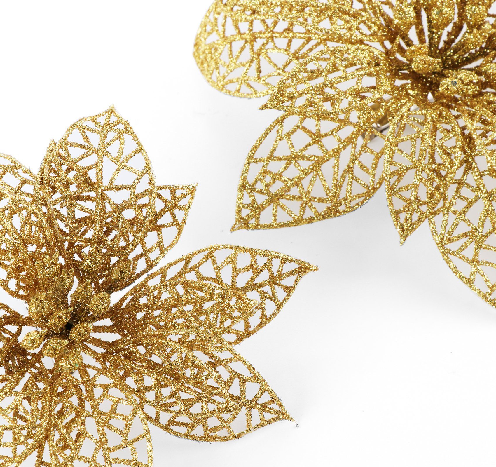 Homewit Christbaumschmuck Weihnachtsblume Weihnachtsbaum Dekoration Weihnachtsbaumschmuck (30-tlg), künstliche Weihnachtsblumen, Kränze, Hochzeits-Ornamente