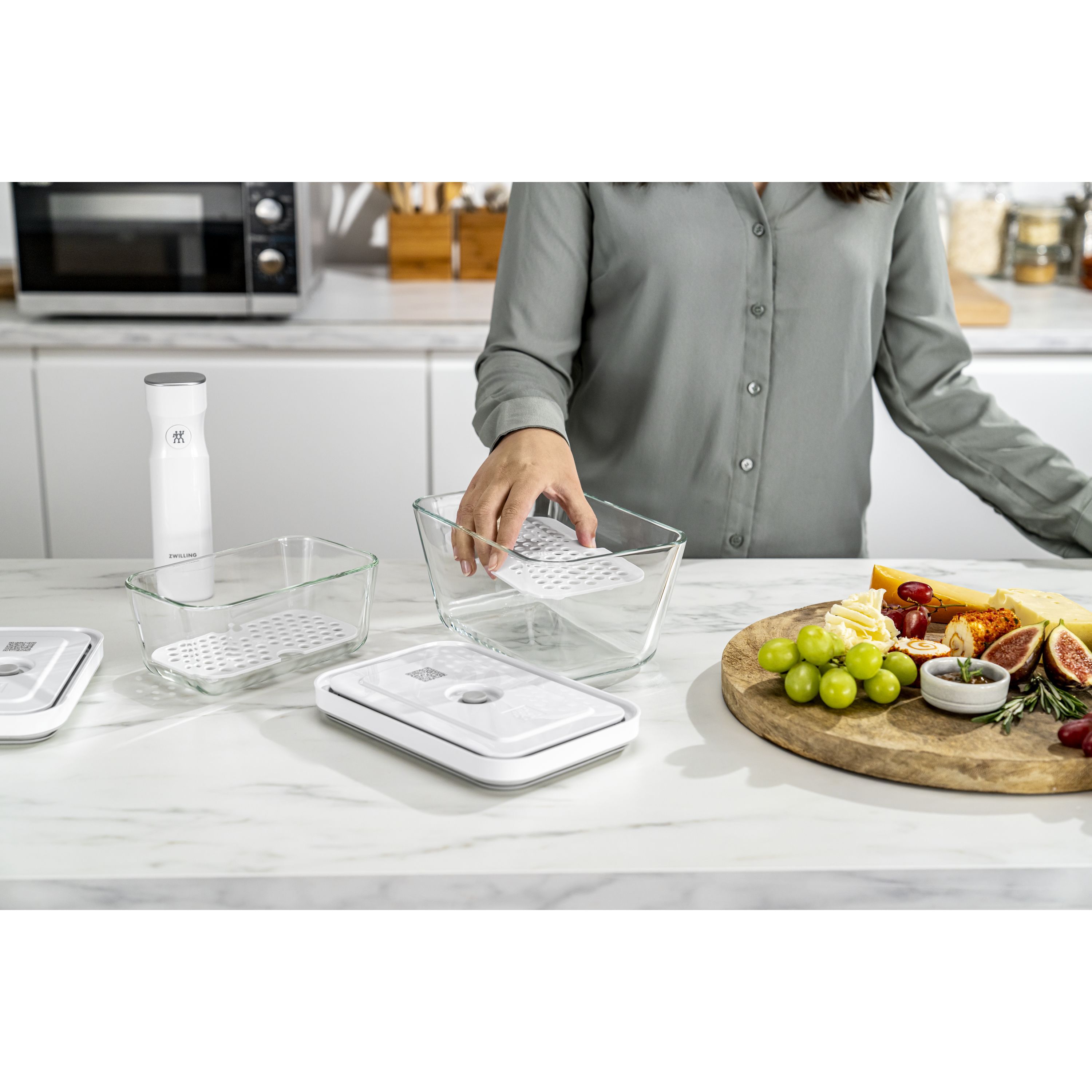 Vakuum Zubehörset Abtropfgitter für Glasboxen, M/L / 2-tlg