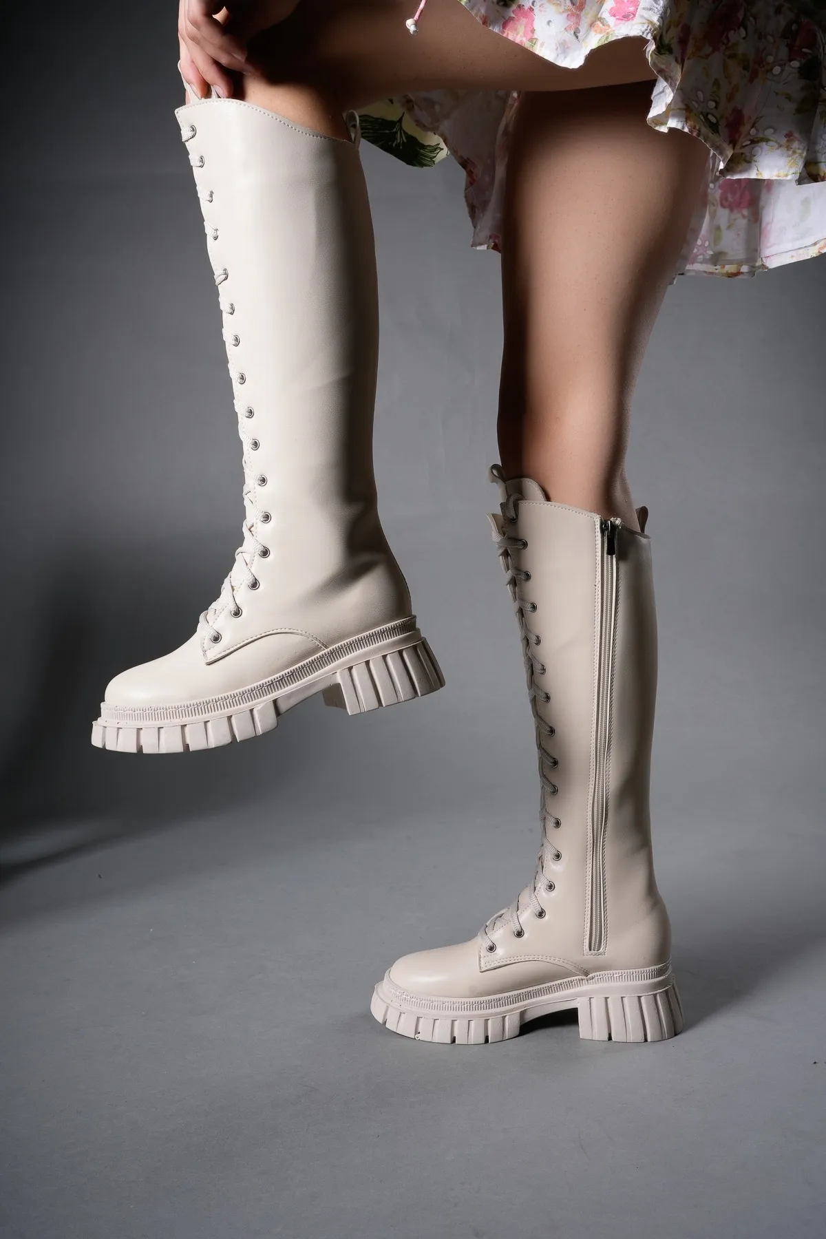 Riccon  Ringneth Damenstiefel 00121401 Beige Leder