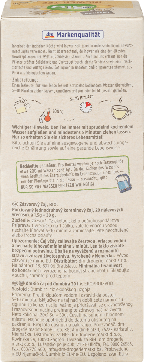 Kräutertee Ingwer (20 Beutel), 30 g