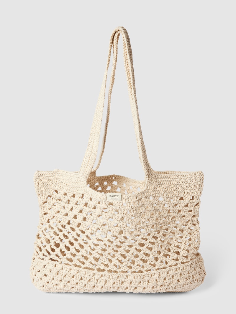 Shopper mit Lochmuster Modell 'Oceanz' in ecru