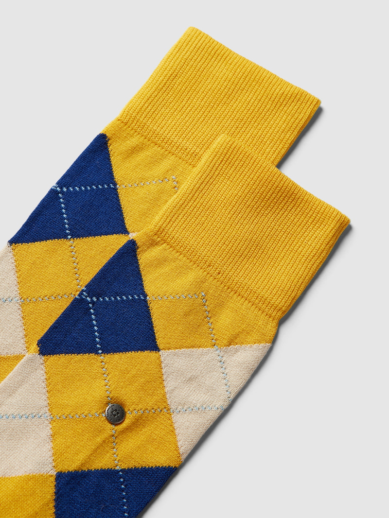 Socken mit Label-Print Modell 'MANCHESTER' in dunkelgelb