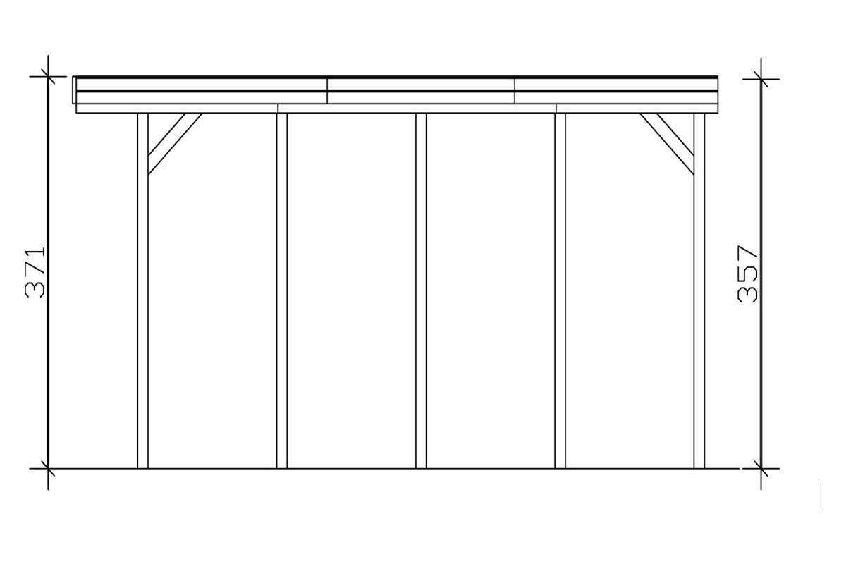 Skanholz Einzelcarport Caravan-Friesland, BxT: 397x708 cm, 350 cm Einfahrtshöhe