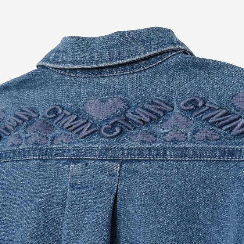Veste en jean fille brodée dos Catimini