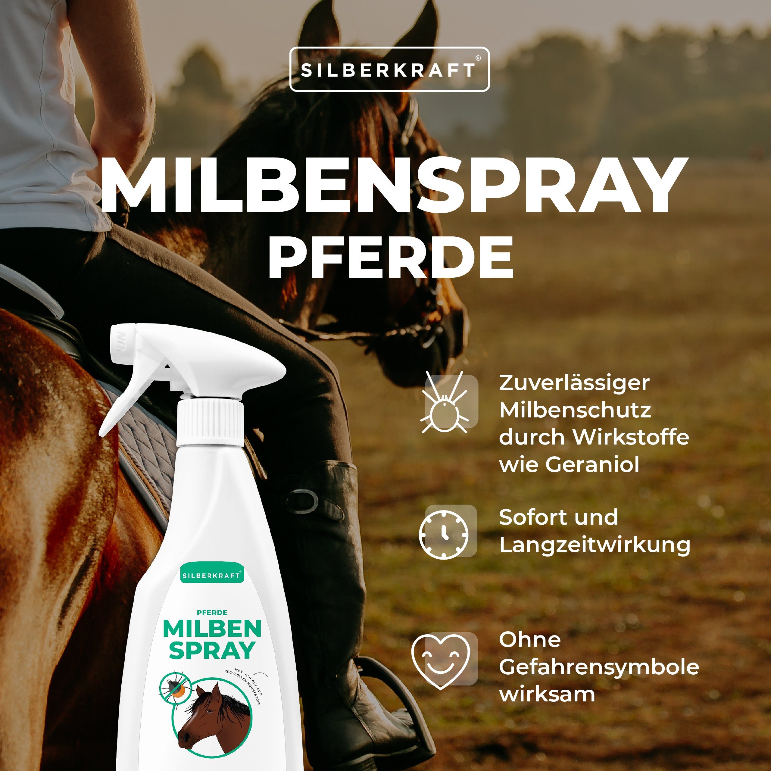 Silberkraft Insektenspray Milbenspray Pferde, 500 ml, 1-St.
