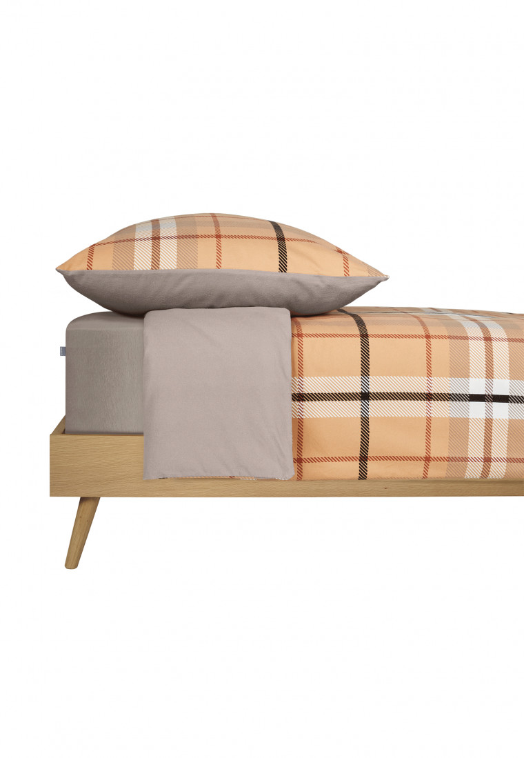 Wende-Bettwäsche 2-teilig beige - Feinbiber