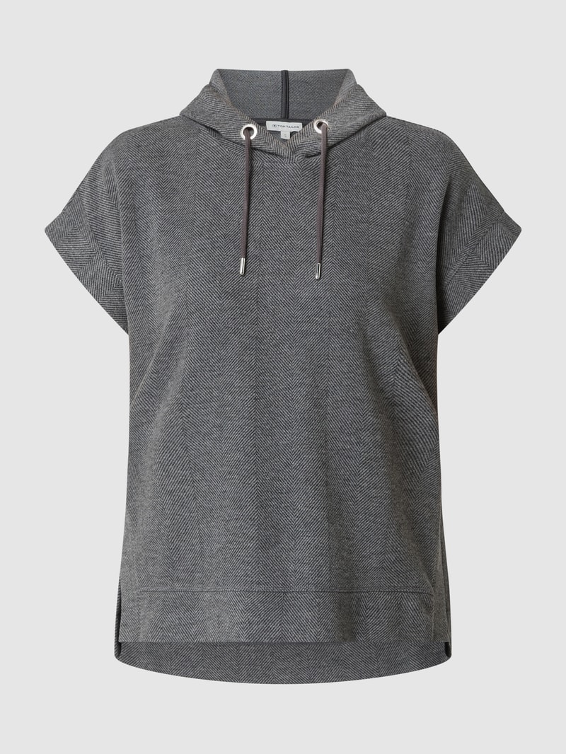 Hoodie mit kurzen Ärmeln in schwarz