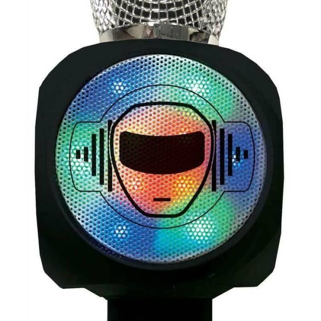 Micro Karaoké sans fil avec enceinte Bluetooth® intégrée iParty, avec effets lumineux et fonction changement de voix noir