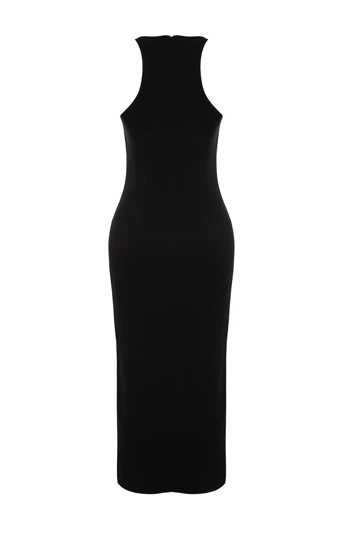 Trendyol Collection  Stilvolles schwarzes Abendkleid mit glänzendem Steindetail