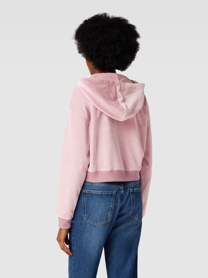 Sweatjacke mit überschnittenen Schultern und Eingrifftaschen in rosa