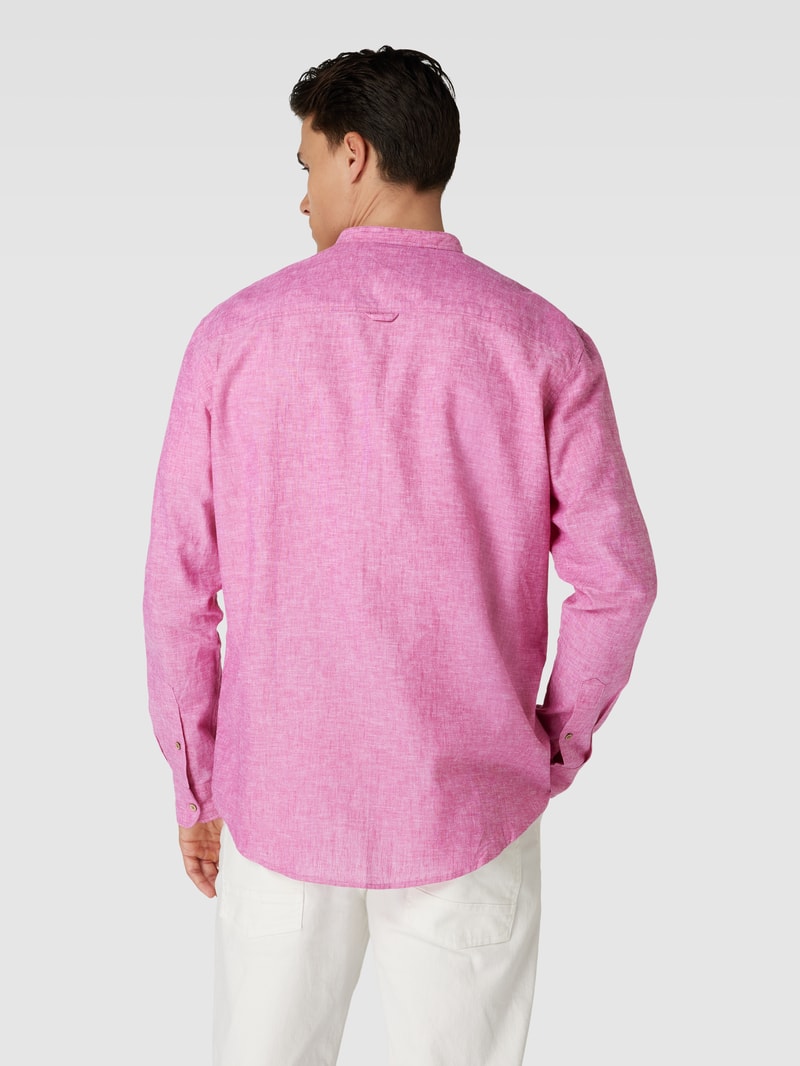 Tailored Fit Freizeithemd mit Stehkragen in pink