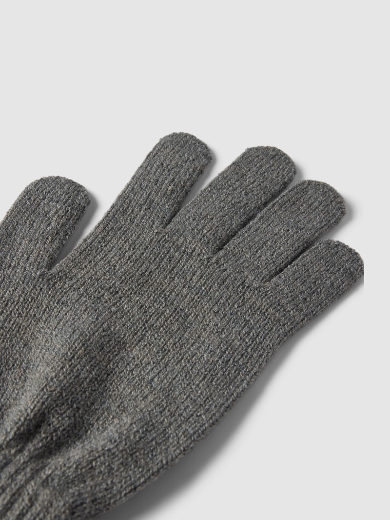 Handschuhe mit Label-Detail Modell 'BARRY' in mittelgrau meliert