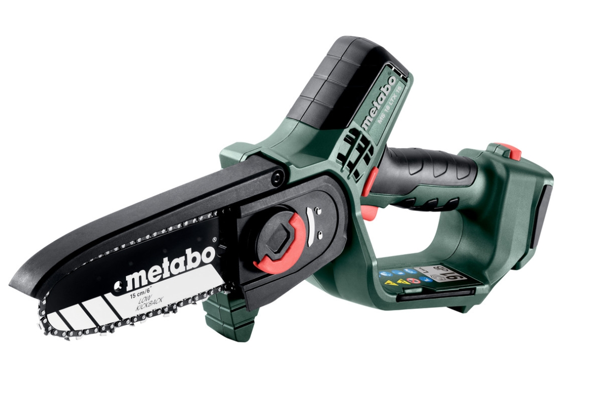Scie d'élagage sans fil Metabo 600856840 MS 18 LTX 18 V (batteries et chargeur non inclus) dans un coffret Metabox