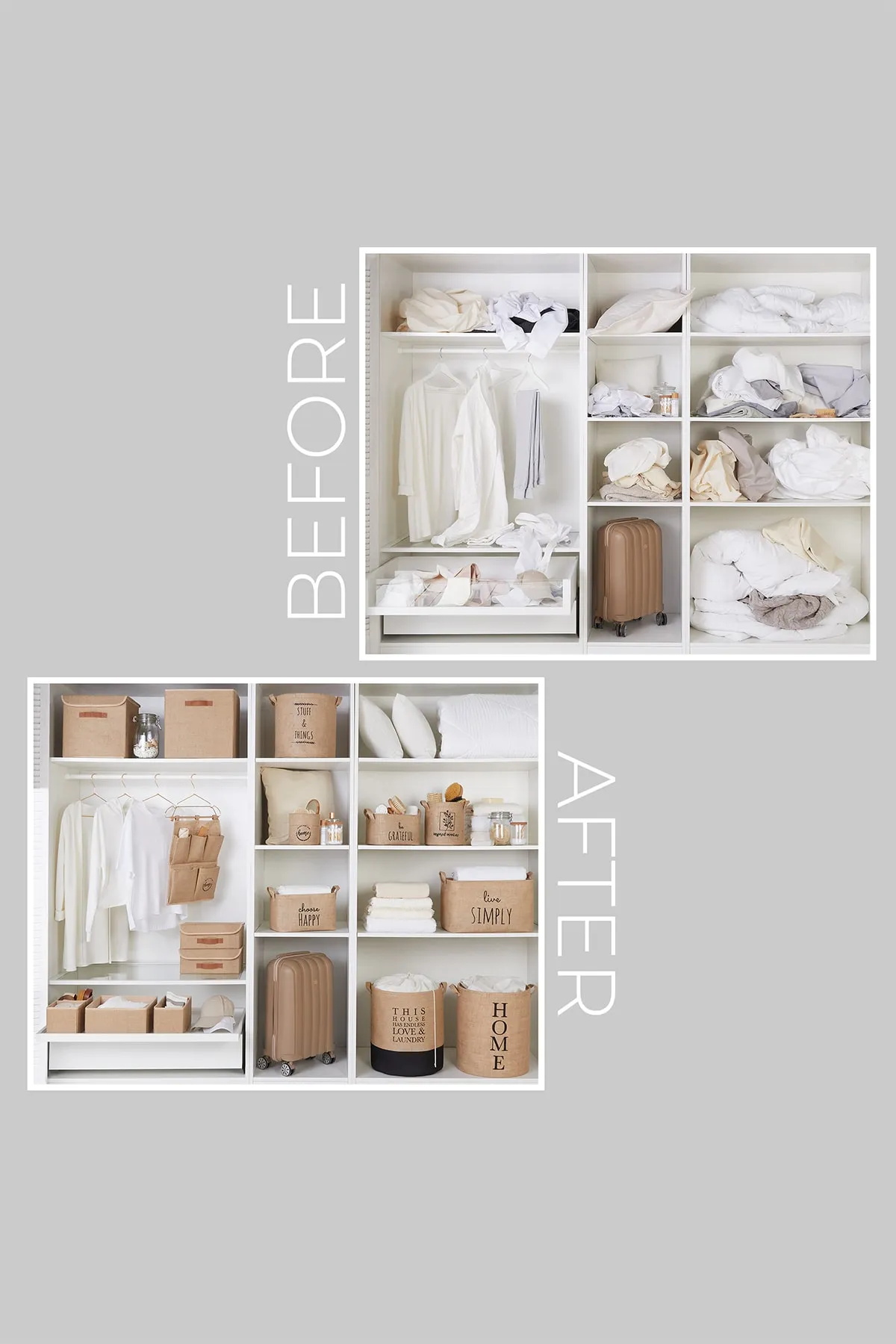 Ocean Home Textile  Jute-Schrank, Wäsche, Kinderzimmer, Spielzeug-Organizer, zusammenklappbarer Aufbewahrungskorb, Organizer 30 x 31 cm