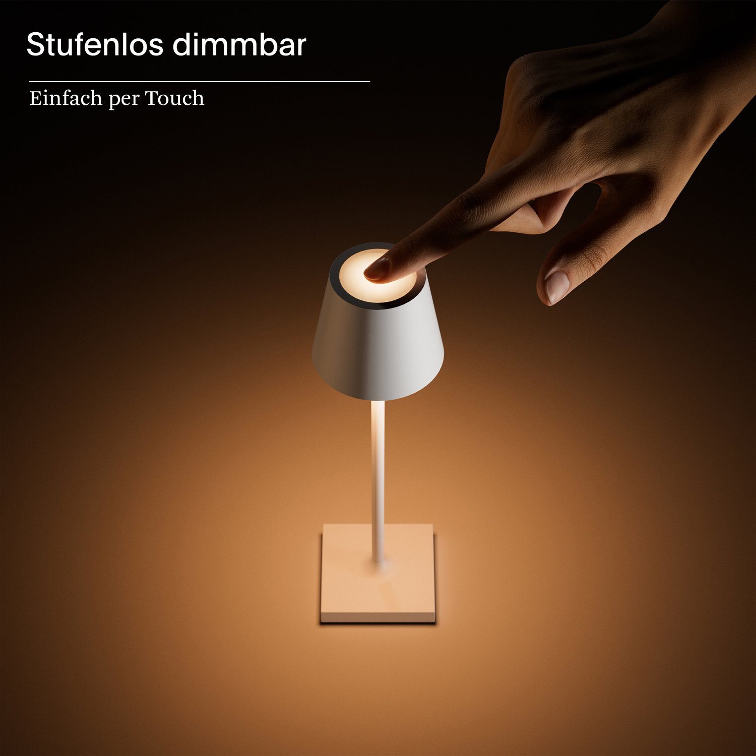 SIGOR LED Tischleuchte NUINDIE Pocket Graphitgrau, Dimmbar, 1 LED Platine, 2.700 K / 2.200 K