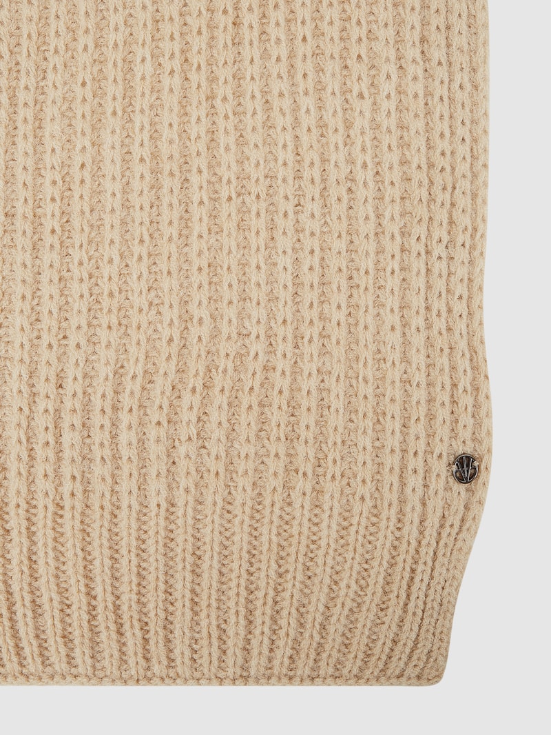 Schal mit Rippenstruktur in beige