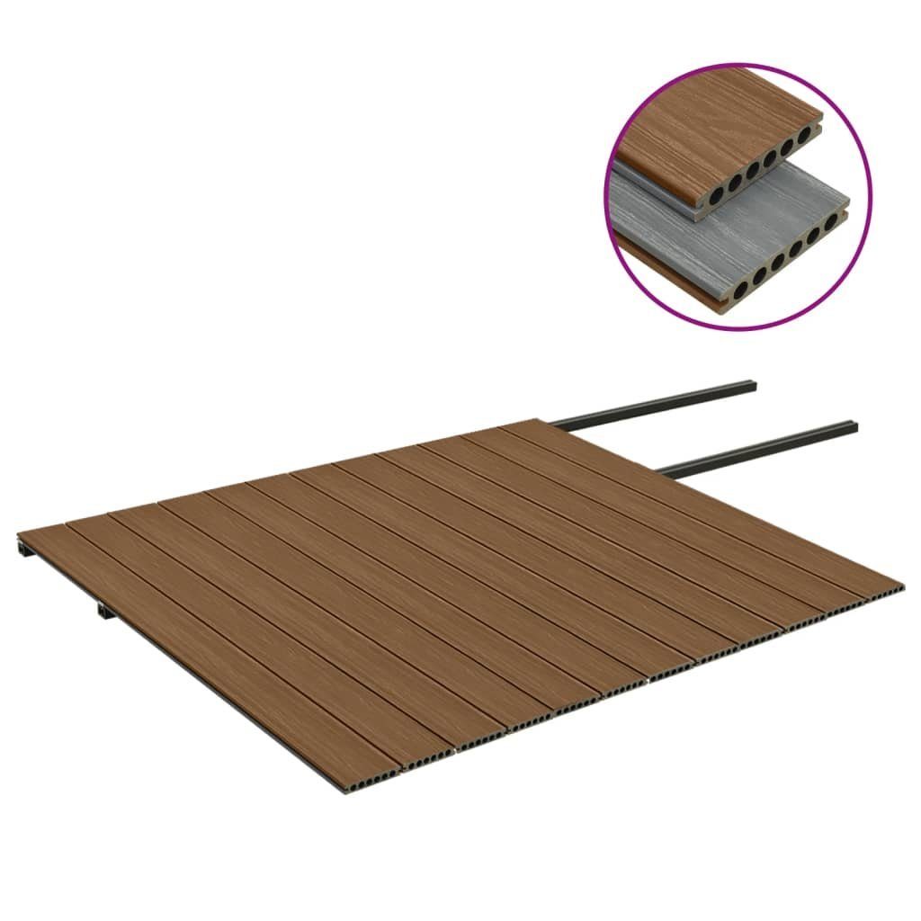 Teppichboden WPC Terrassendielen mit Zubehör Braun und Grau 30 m² 4 m, vidaXL