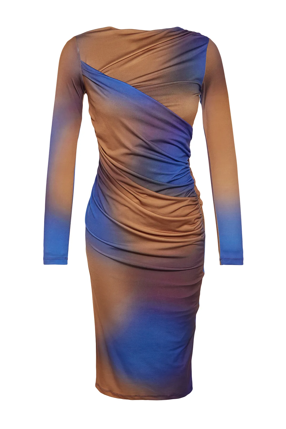 Trendyol Collection  Mehrfarbiges, tailliertes Maxi-Stretch-Strickkleid in limitierter Auflage TWOAW24EL00718
