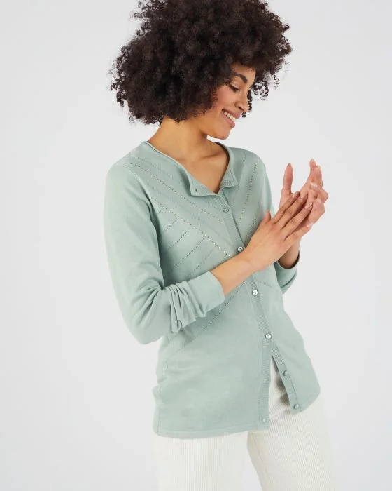 Cardigan fantaisie fibres viscose Lenzing(TM) EcoVero(TM)
