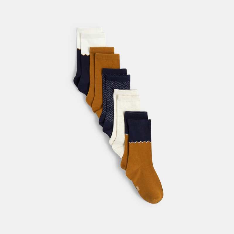 Chaussettes fantaisie (lot de 5) bleues garçon