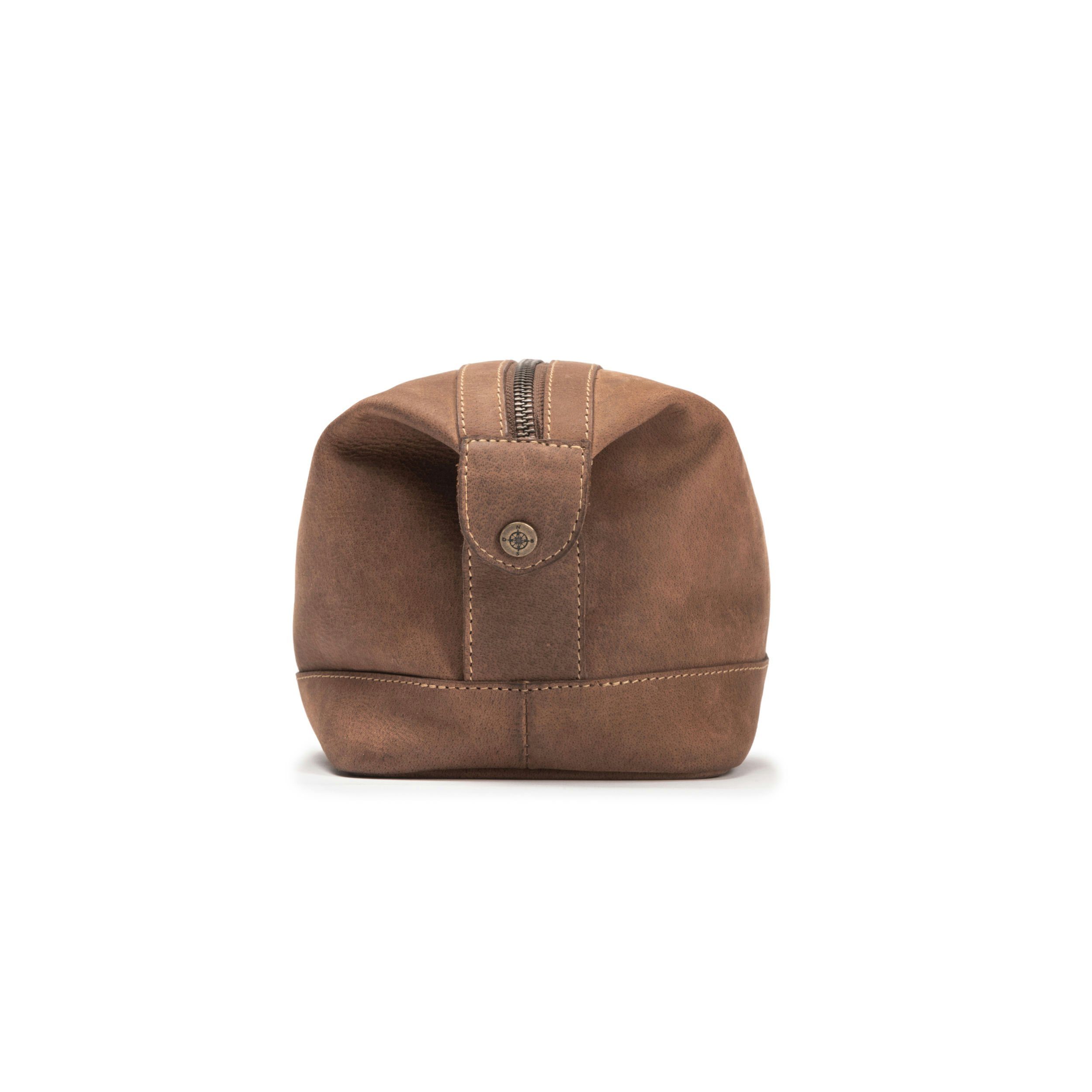 DRAKENSBERG Reisetasche Weekender David & Kulturbeutel Ben Havanna-Braun, handgemacht aus hochwertigen Büffelleder, für Damen und Herren